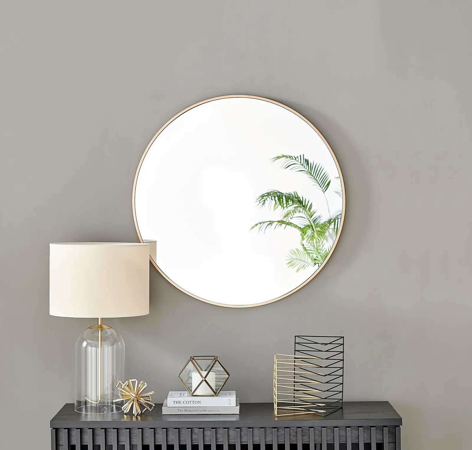 FurnitureboxUK Emma 80cm Medium Art Deco Metal Frame Round Hallway Bedroom Dining & Living Room Wall Mirror in Gold 2