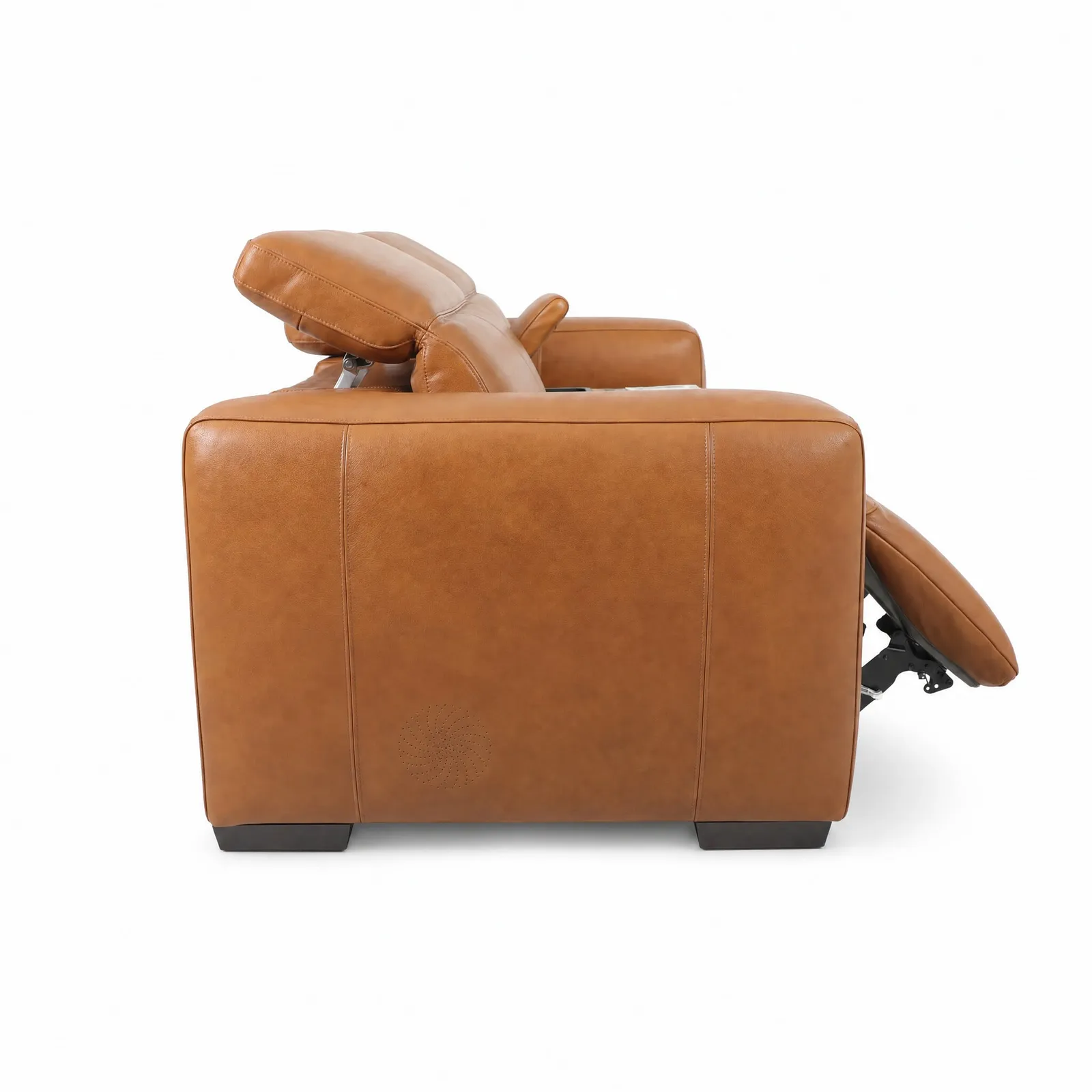 Winston Power Recliner Sofa With Centre Console, Brown Leather | Barker & Stonehouse 6
