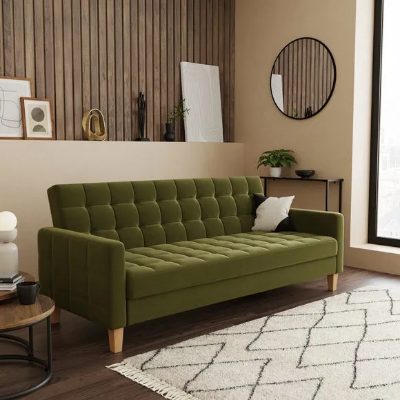 Harlow Velvet Storage Double Sofa Bed 1