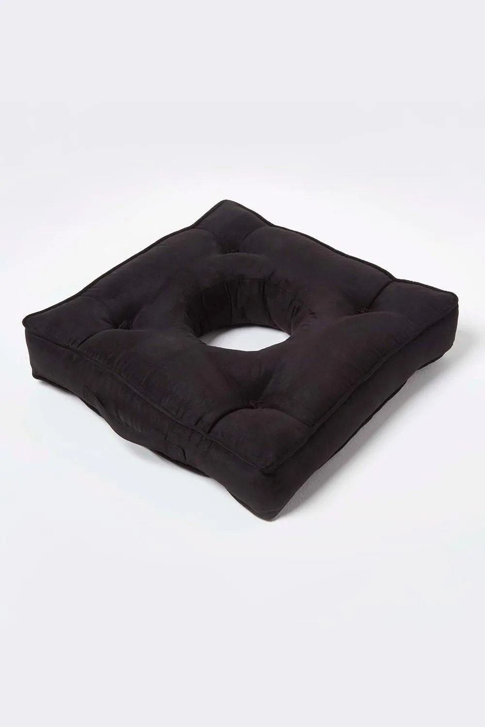 Homescapes Faux Suede Coccyx Cushion in Black 2