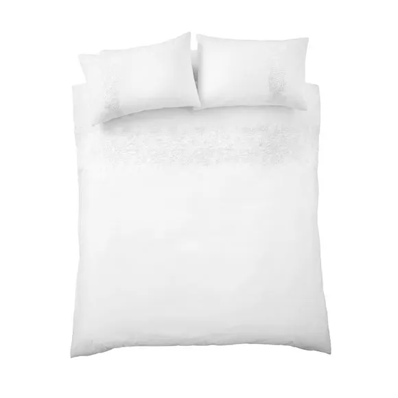 Bianca Floral Embroidery 200 Thread Count 100% Cotton Duvet Cover & Pillowcase Set 5