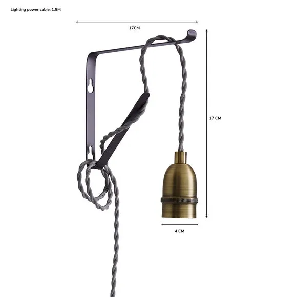 Marsden Pewter Industrial Plug In Wall Light 6
