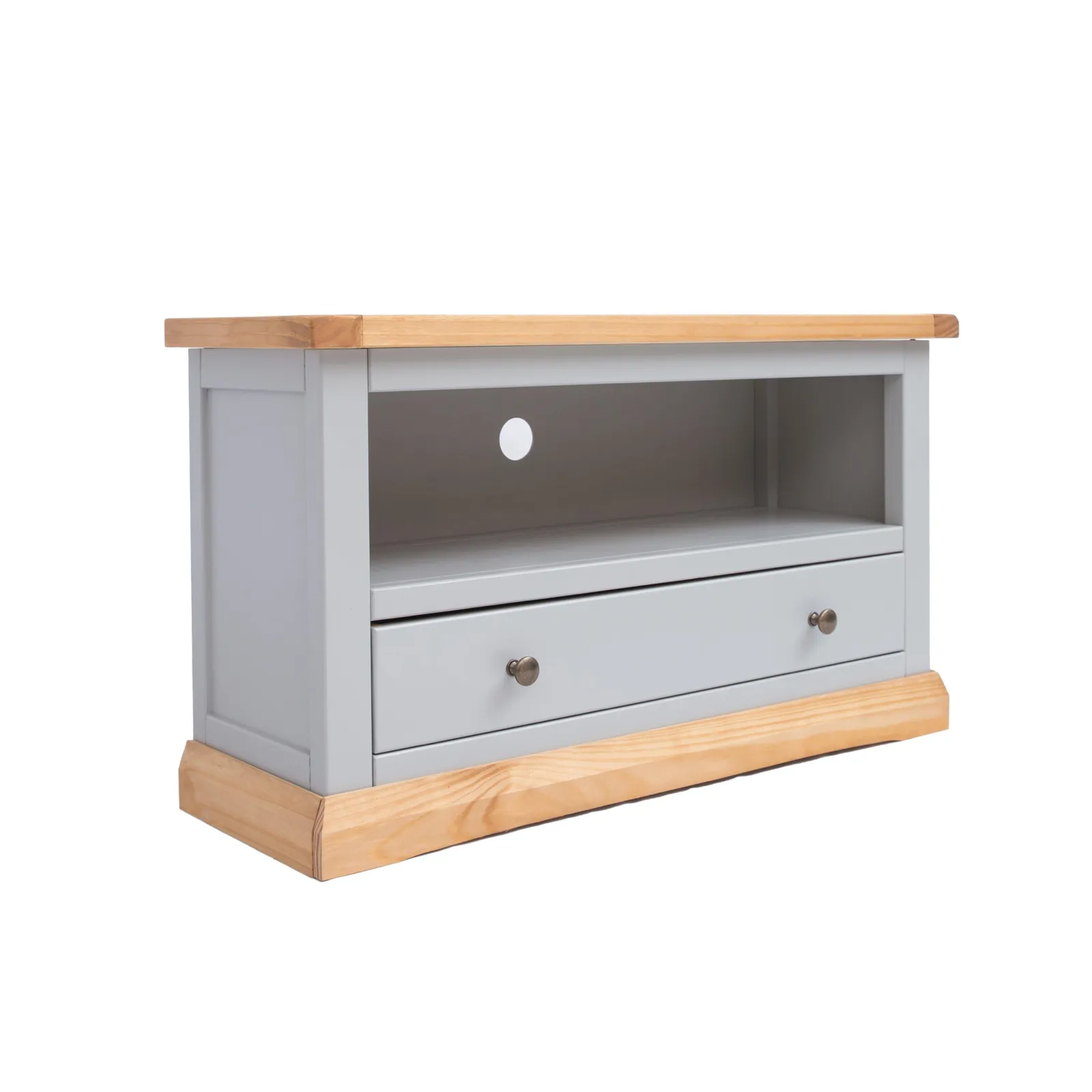 Cabinet Bits Bomporto Light Grey 1 Drawer TV Cabinet Brass Knob 2
