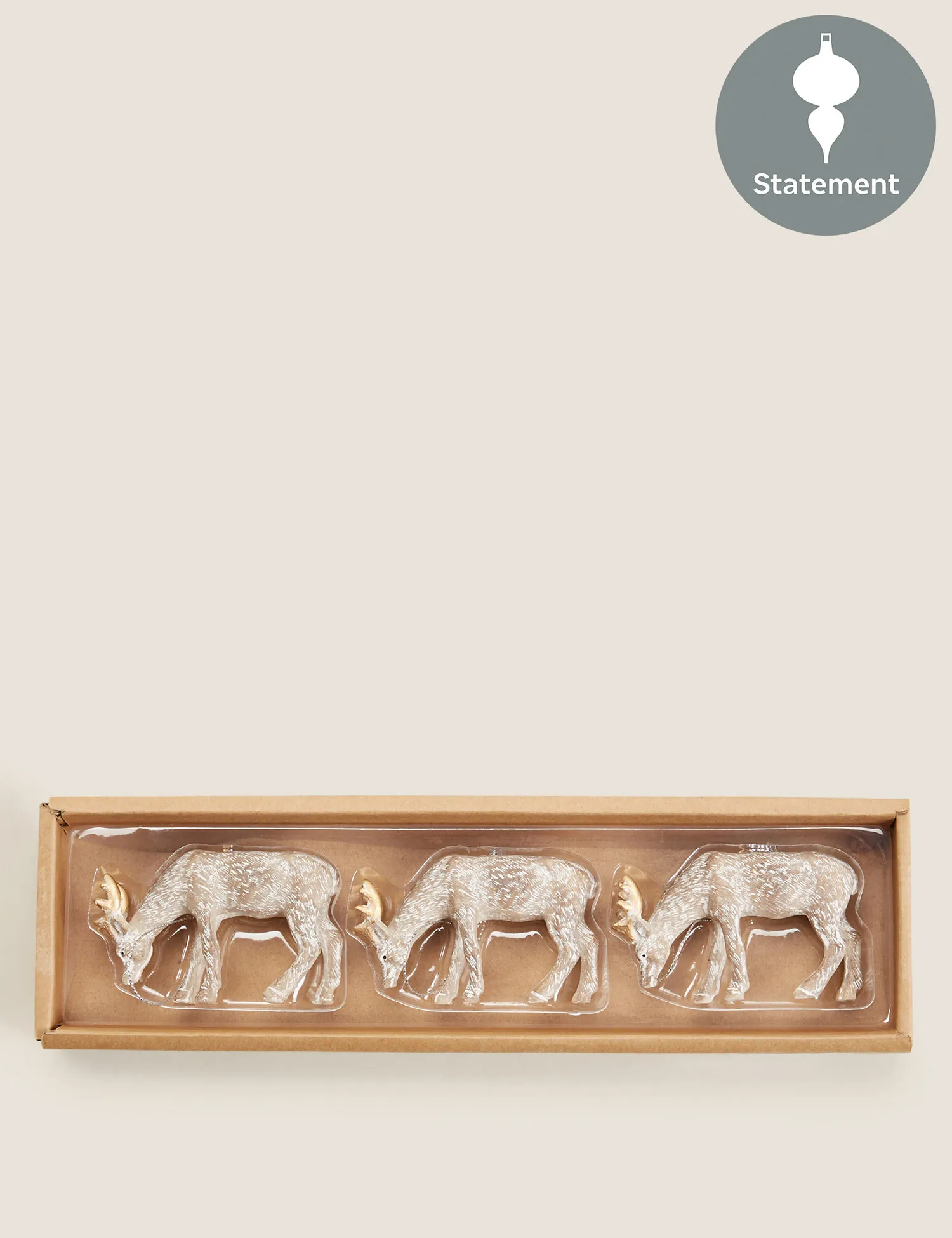 M&S 3 Pack Hanging Reindeer Decorations
