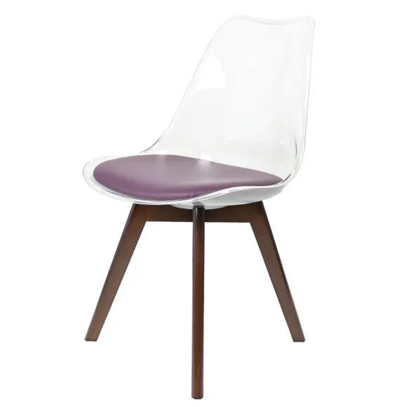 Fusion Living Soho Clear Plastic Dining Chair with Squared Legs 2