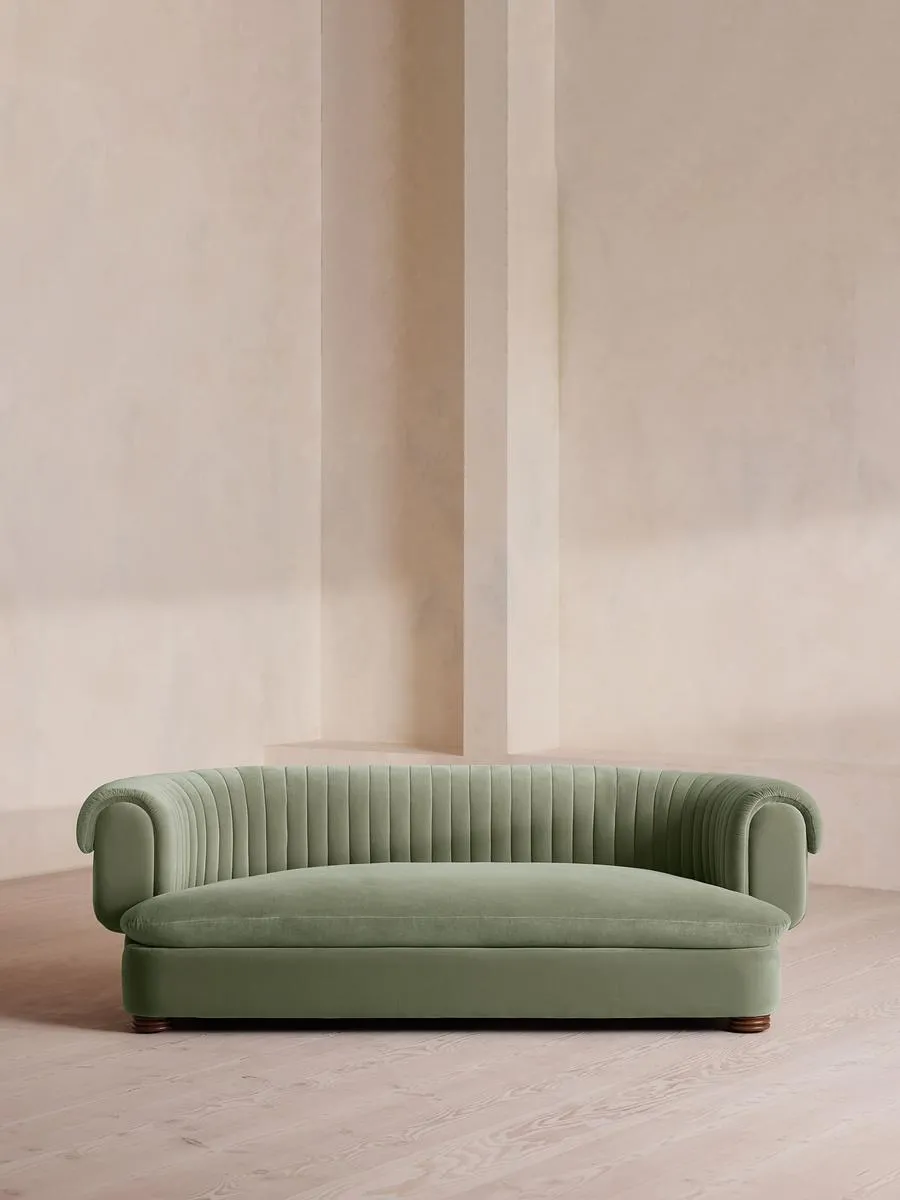 Rava Three Seater Sofa, Velvet, Seafoam