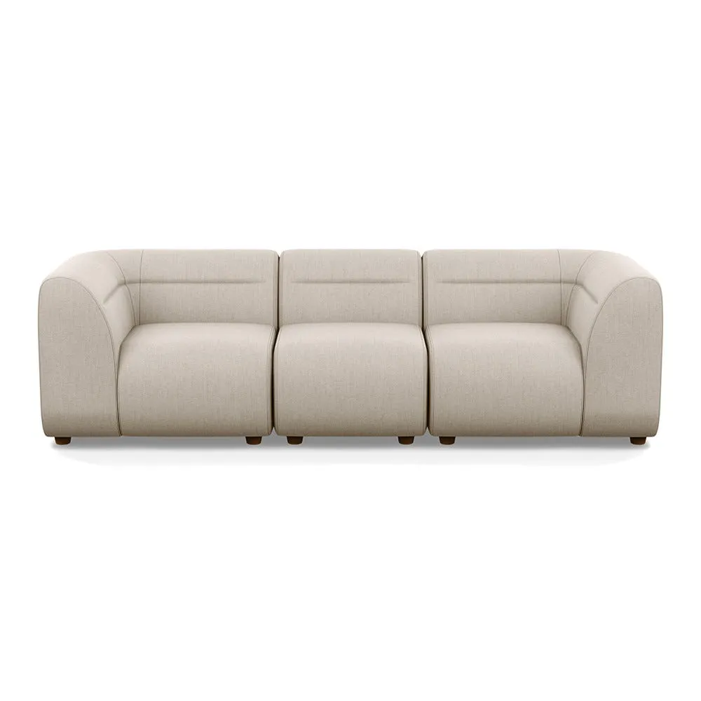 Heal's Lilli 3 Seater Sofa Broadweave Putty Natural Beech Feet 1