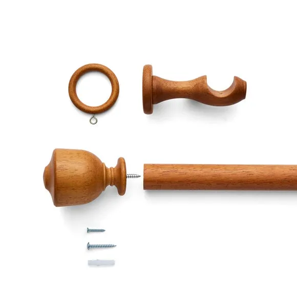 Tulip Urn Wood Curtain Pole 3
