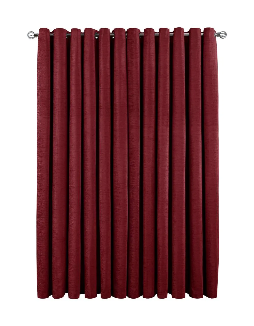 Smart Living Luxury Chenille Eyelet Lined Curtains - 2 Panels in Red 3