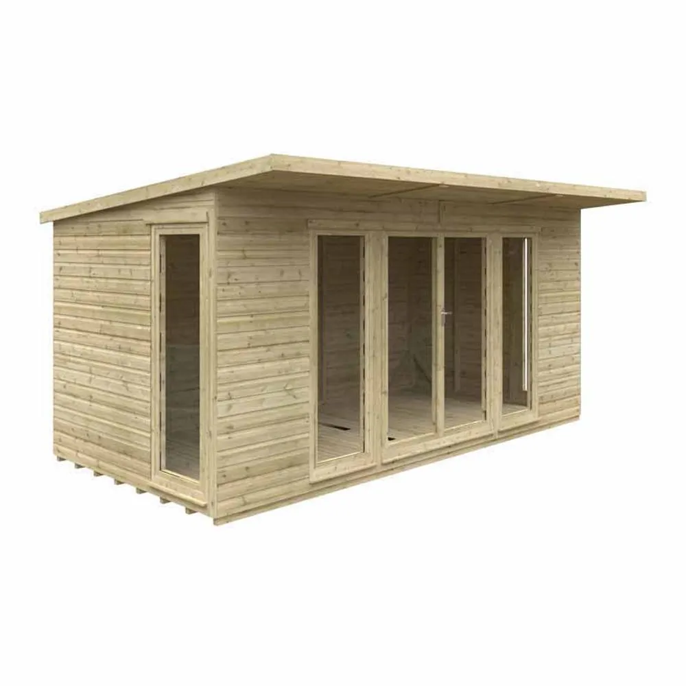 Buttercup Farm 16x8 Feet Tanalised Garden Studio 16mm Shed - Solid Wood/Softwood/Pine in Natural