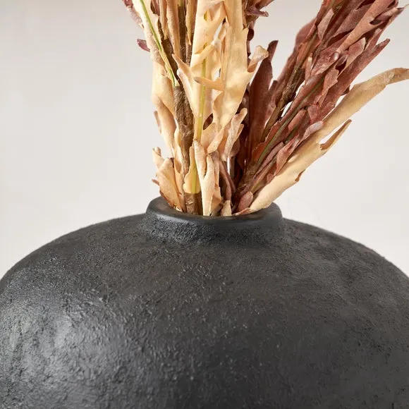 Tall Black Fibrestone Decorative Vase 2