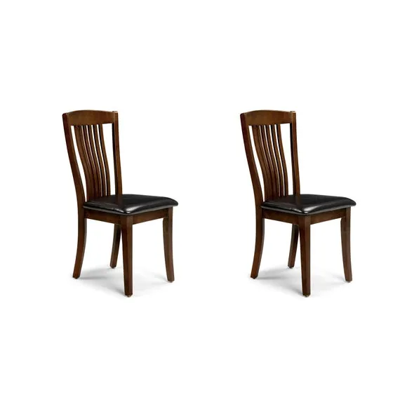 Return - Canterbury Set of 2 Dining Chairs, Brown Faux Leather