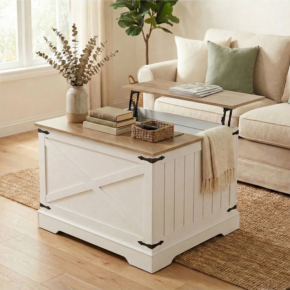 Costway Lift Top Coffee Table 80CM Center Table w/ Hidden Storage Compartment 3