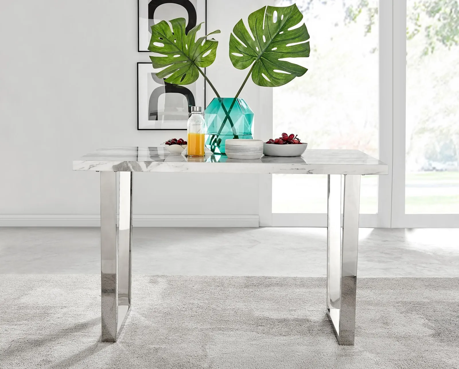 FurnitureboxUK Kylo 120cm 4-Seater Rectangular Dining Table With U Legs in Off-White 2