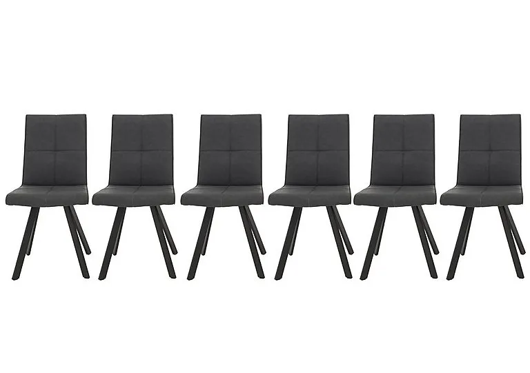 Phoenix Set of 6 Dining Chairs - Dark Grey