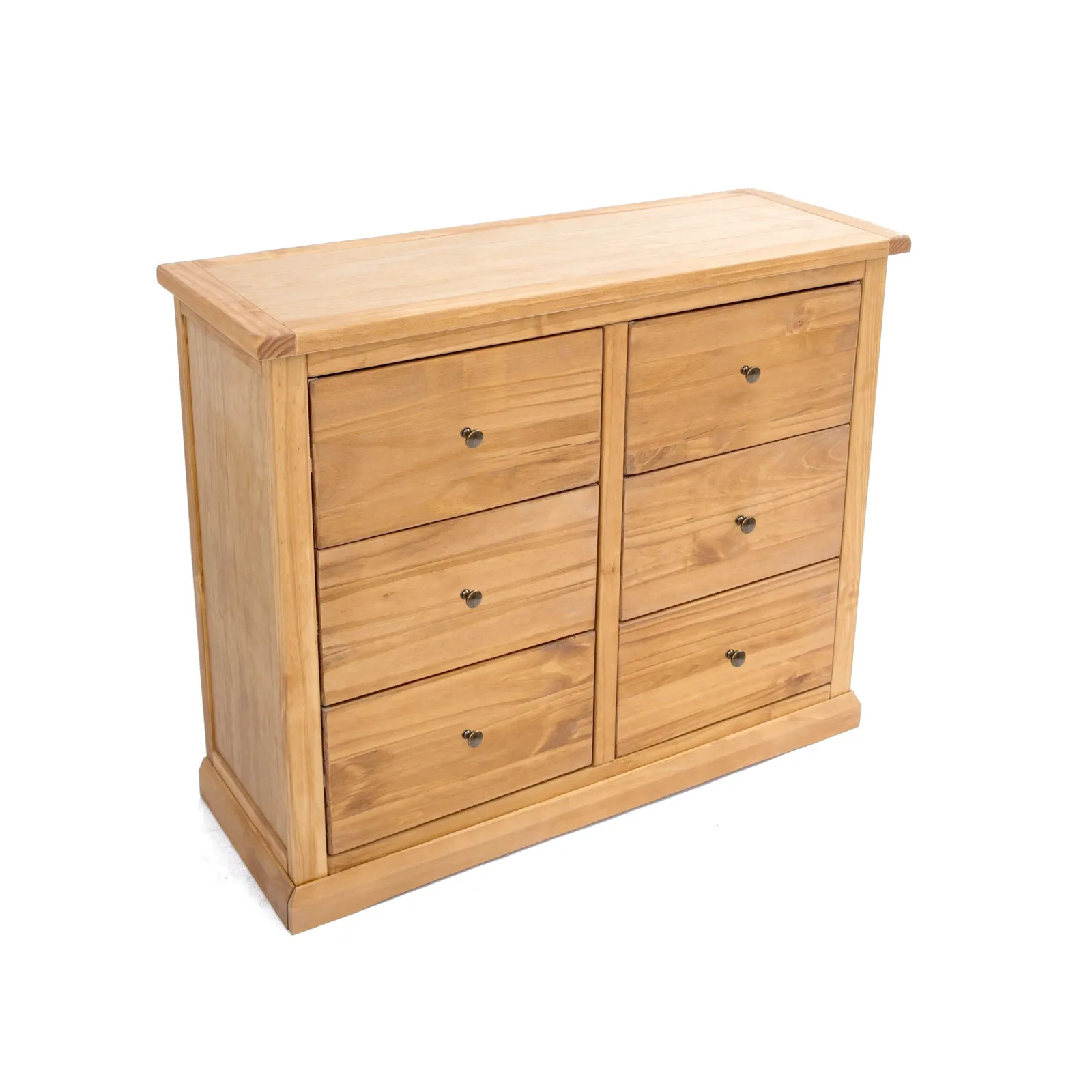 Cabinet Bits Lucca 6 Drawer Chest of Drawers Brass Knob in Light Brown 3