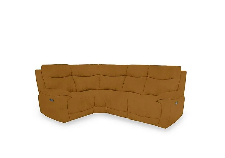 Sloane Fabric Small Power Recliner Left Hand Facing Corner Sofa with Power Headrests - Opulence Saffron