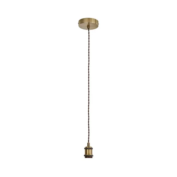 Return - Charlie Industrial Adjustable Pendant Flex Ceiling Light Cable Antique Brass 4