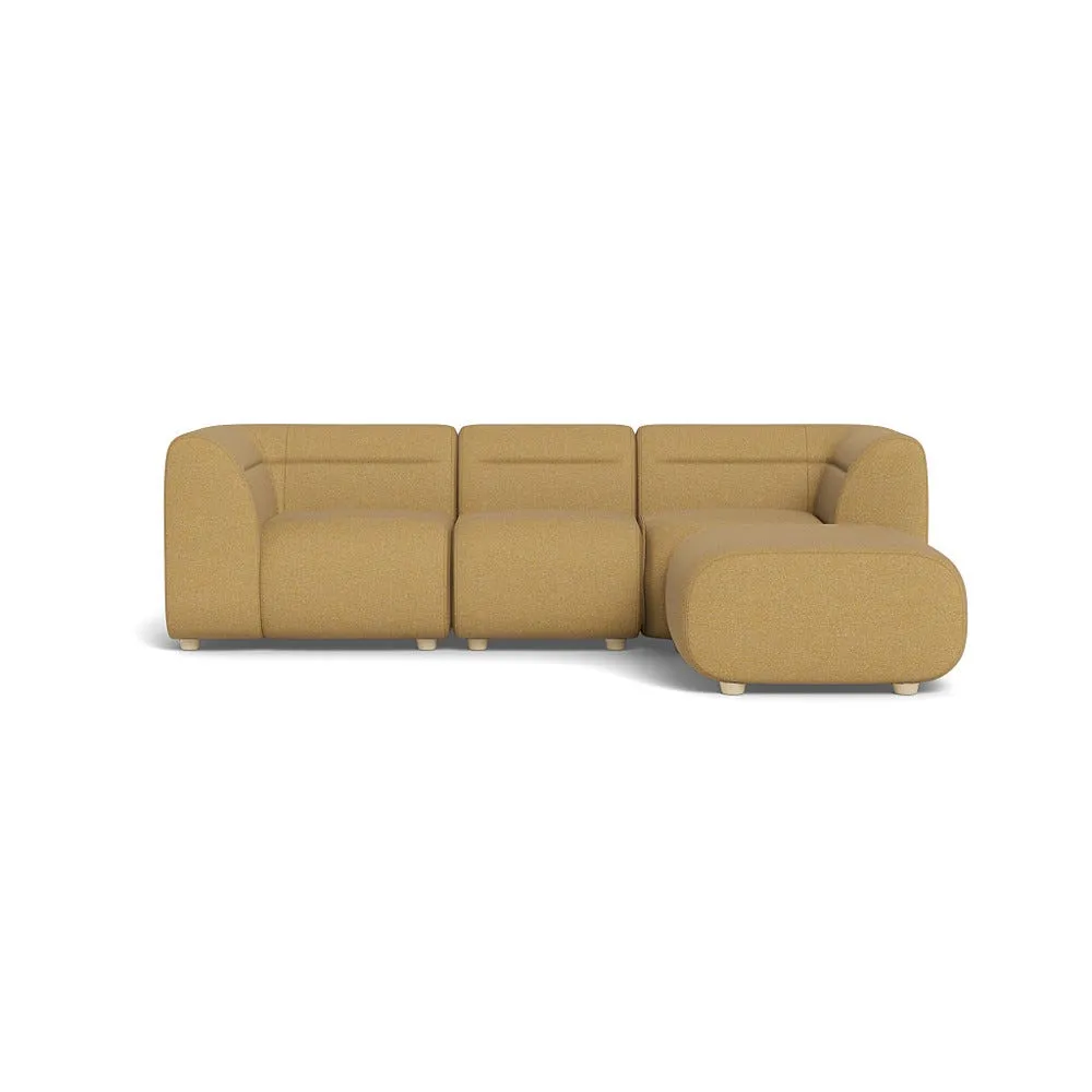 Heal's Lilli Right Hand Facing Compact Corner Sofa Boucle Tweed Citrine Natural Beech Feet 1