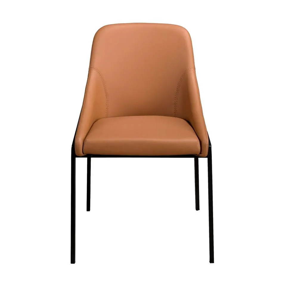 Angel Cerda Orange Leatherette Dining Chair Black Stainless Steel 2
