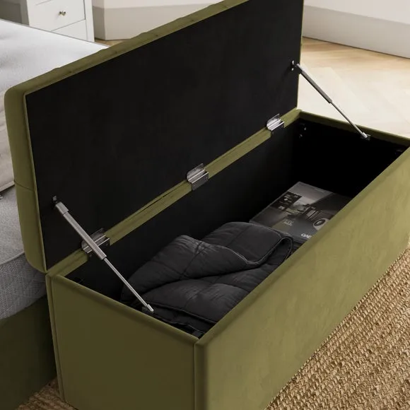 Emberly Velvet End of Bed Storage Ottoman 3