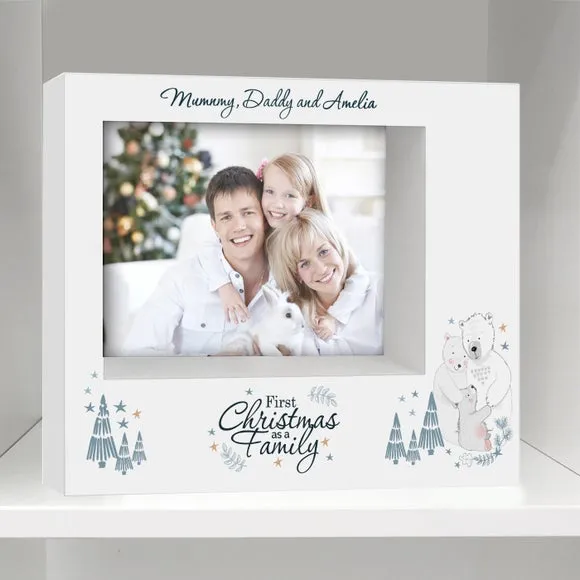 Personalised Polar Bear 1st Christmas As A Family Box Photo Frame 2