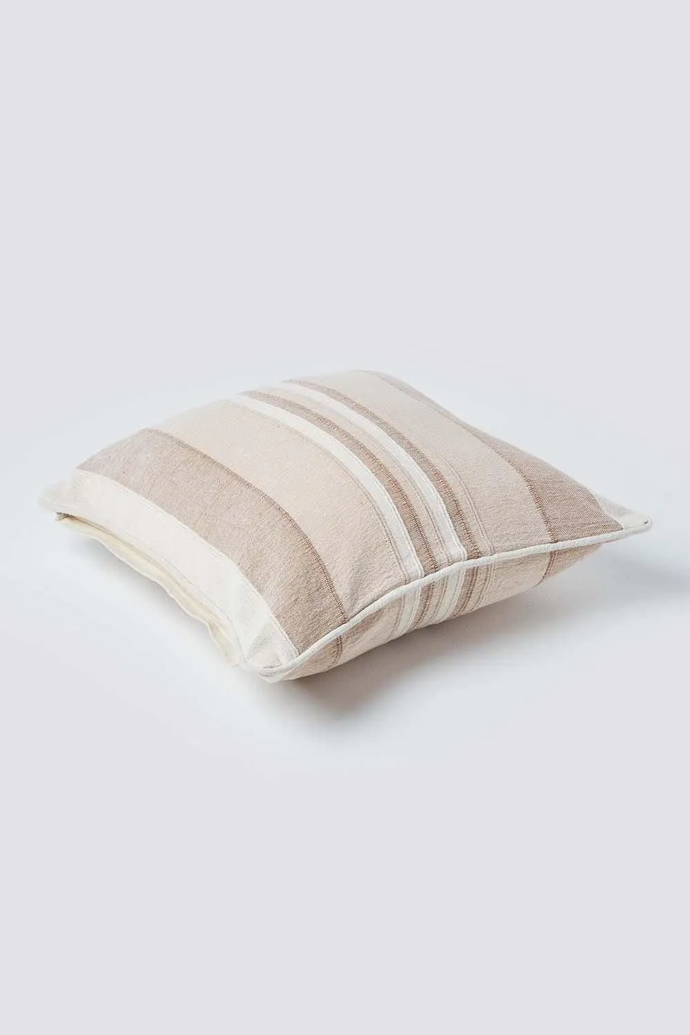 Homescapes Cotton Striped Morocco Cushion Cover in Beige 3