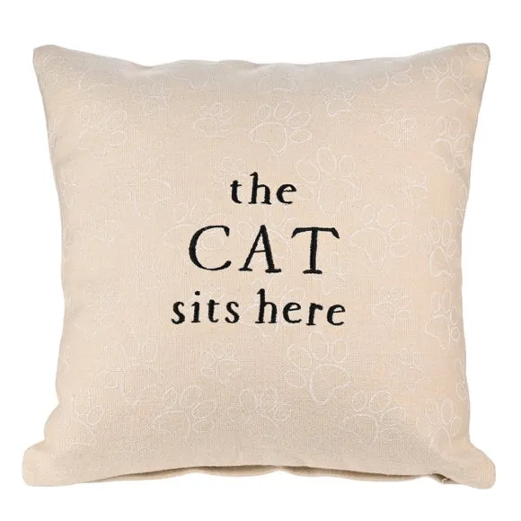 The Cat Sits Here Rectangle Cushion 2
