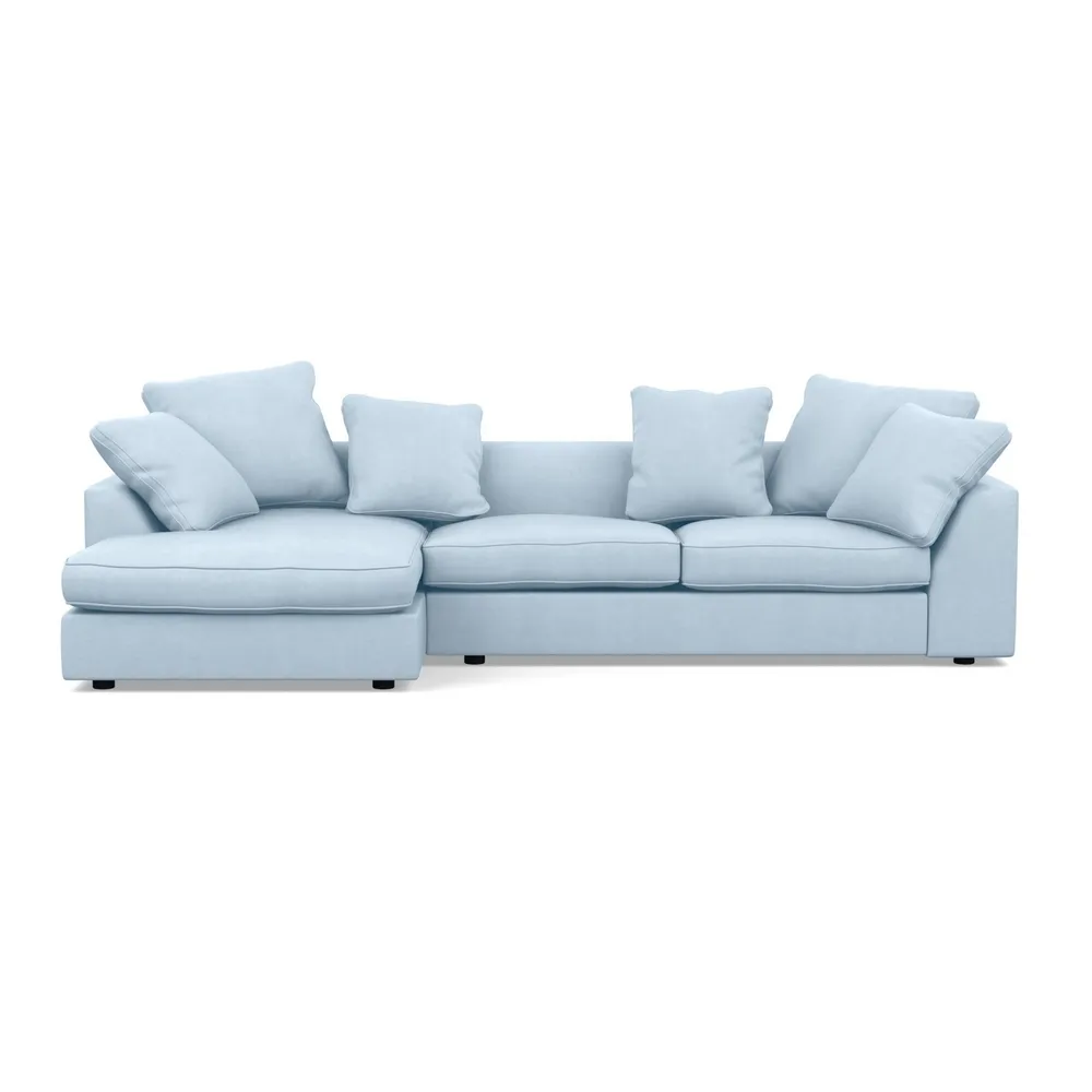 Heal's Cumulus Left Hand Corner Sofa Capelo Linen-Cotton Sea Shanty Black Feet 1