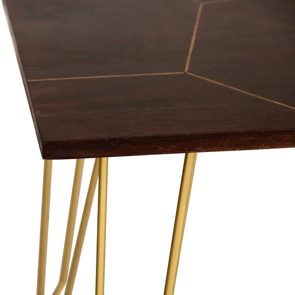 IH Design Jusleen Solid Mango Wood Dining Table in Brown 4