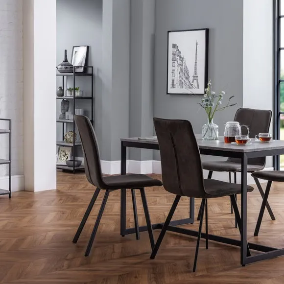 Staten 4 Seater Rectangular Dining Table with 4 Monroe Chairs, Grey 4