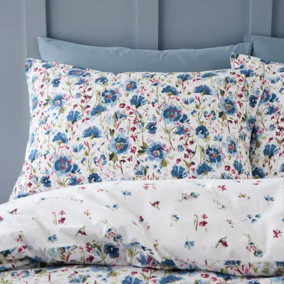 Bianca Ophelia Floral 100% Brushed Cotton Duvet Cover & Pillowcase Set 2