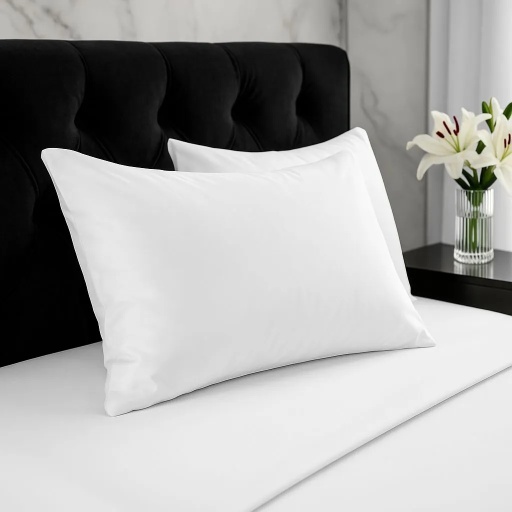 Snug City Microfibre Soft Touch Plain Dyed Housewife Pillowcase Pair in White