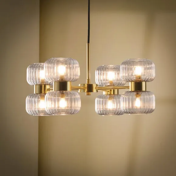 Riley Ribbed 8 Light Adjustable Ceiling Light 2