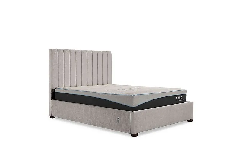 Miranda 133cm Headboard Electric Ottoman Bed Frame - Double - Allora Stone