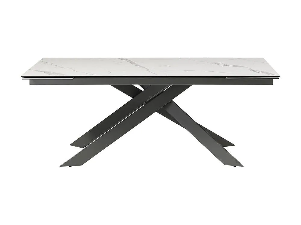Vente-unique 8 - 12 Seater Extendable Dining Table In Ceramic, Tempered Glass, and in Grey 4