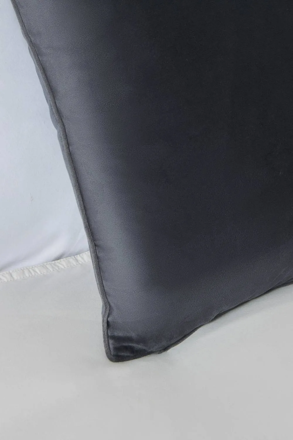 BHS Small Velour Piped Cushion in Grey 2