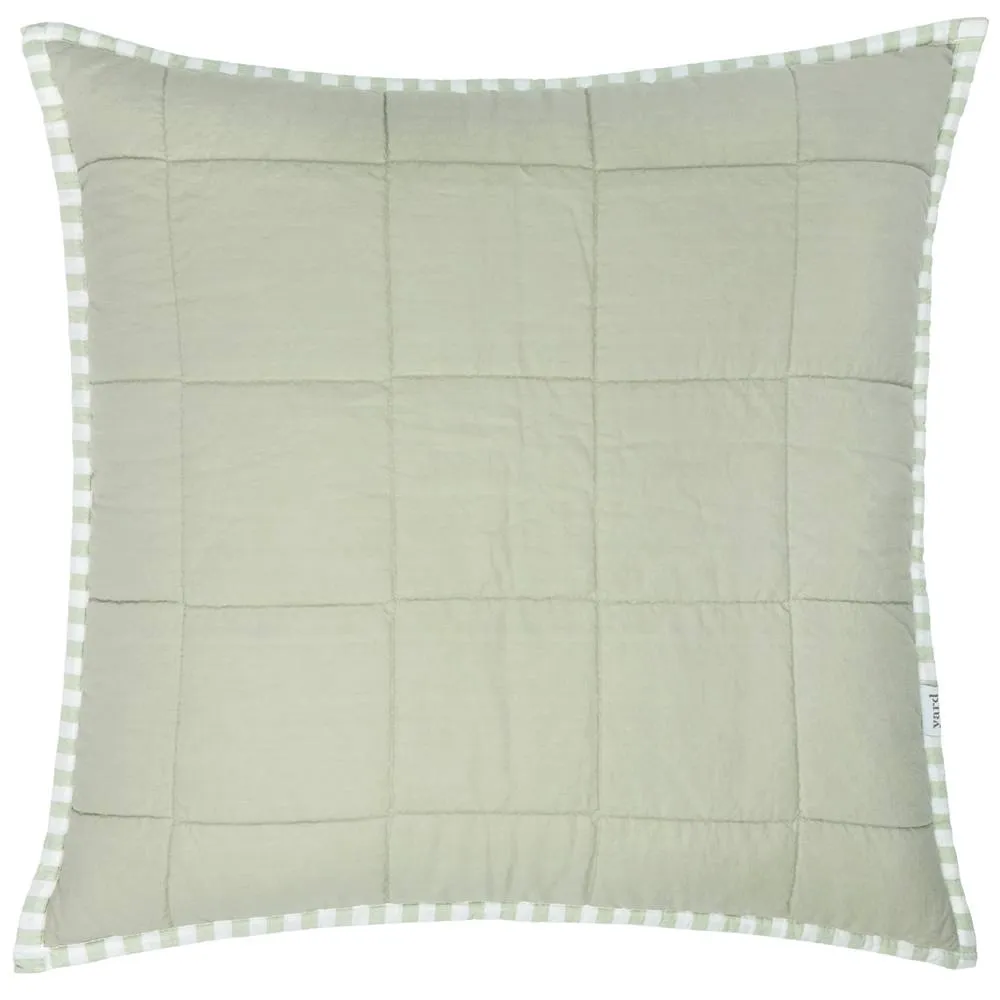 Yard Hebden Striped 100% Cotton Cushion in Pale Green 3