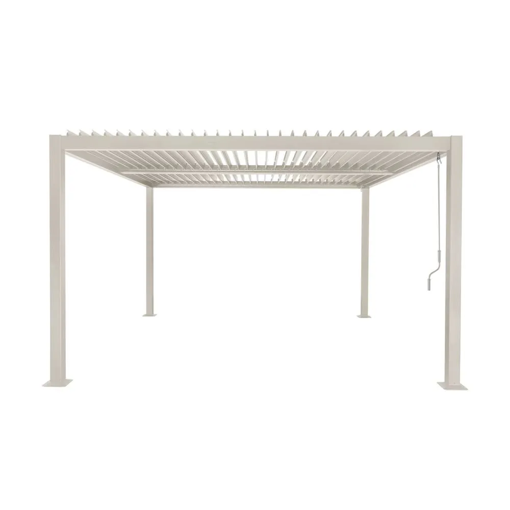 sweeek Louvered pergola aluminium & steel 3.6 x 3.6m in Beige 4