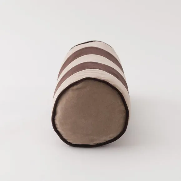 Clara Striped Cotton Velvet Bolster Cushion 4