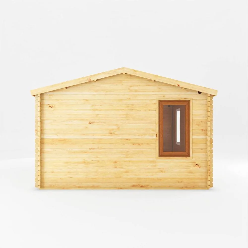 Mercia 4 x 4 m Home Office Elite Log Cabin with Oak UPVC Windows & Doors in Brown 4