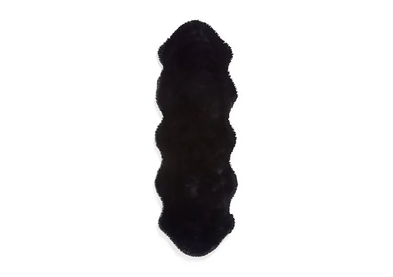 Teddy Double Sheepskin Rug - Black