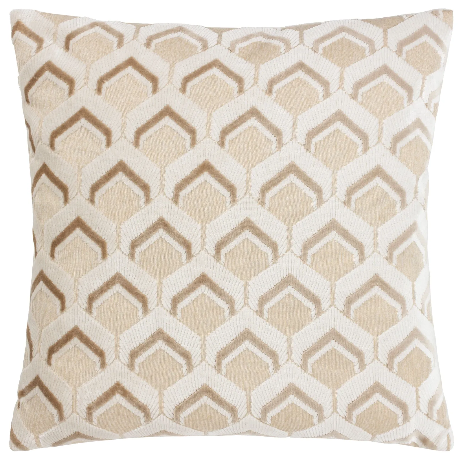 Paoletti Ledbury Geometric Velvet Cushion in Taupe 2