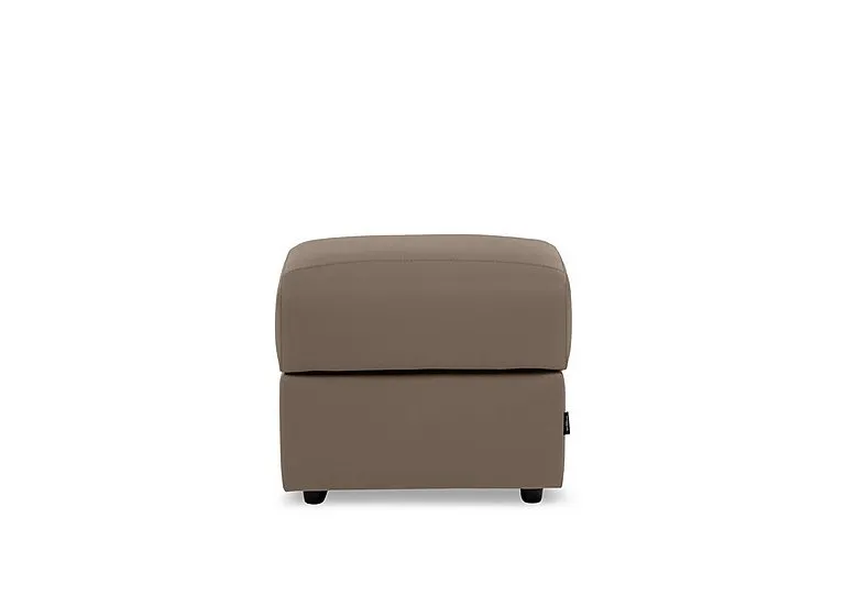 Canto Square Leather Storage Footstool - Torello Taupe