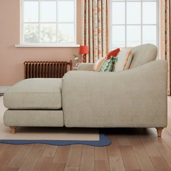 Hattie Tonal Plush Chenille Corner Chaise Sofa 3