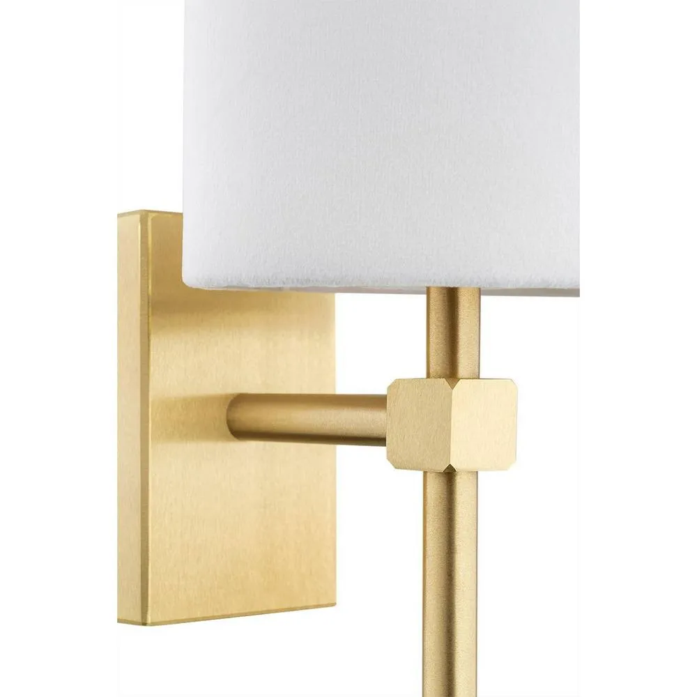 Netlighting Abruzzo Wall Lamp With Shade White Brushed Brass 3