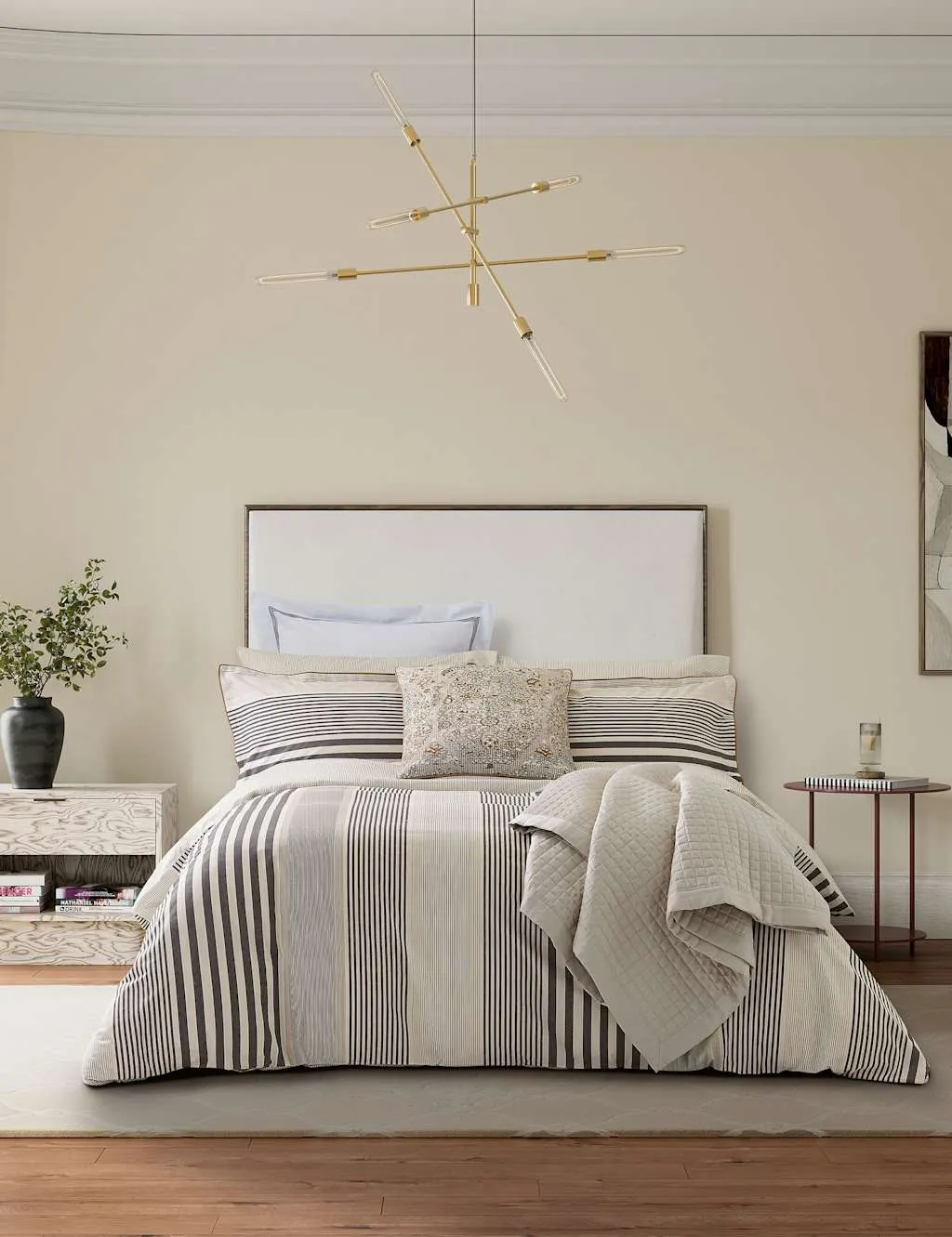 Bedeck of Belfast Pure Cotton Alba Maira Quilted Throw Natural