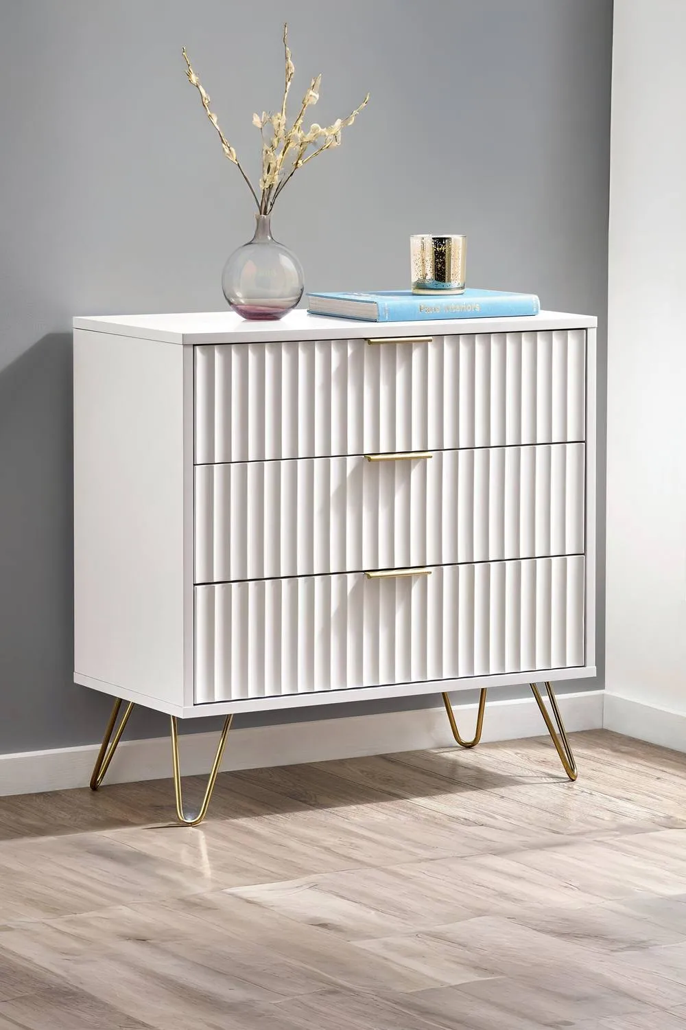 Julian Bowen Murano 3 Drawer Chest in White