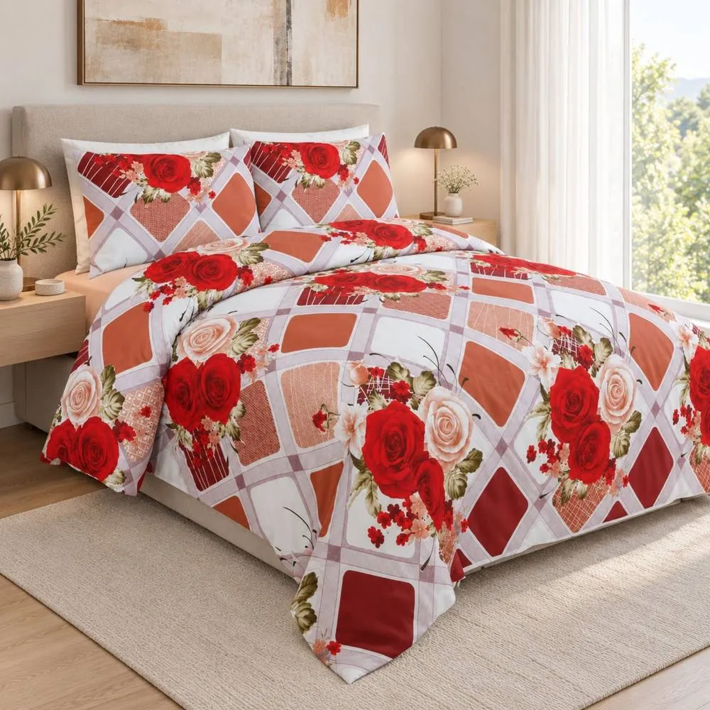 Smart Living Luxury Tribute Floral Printed Duvet Cover & Pillowcase Set 3