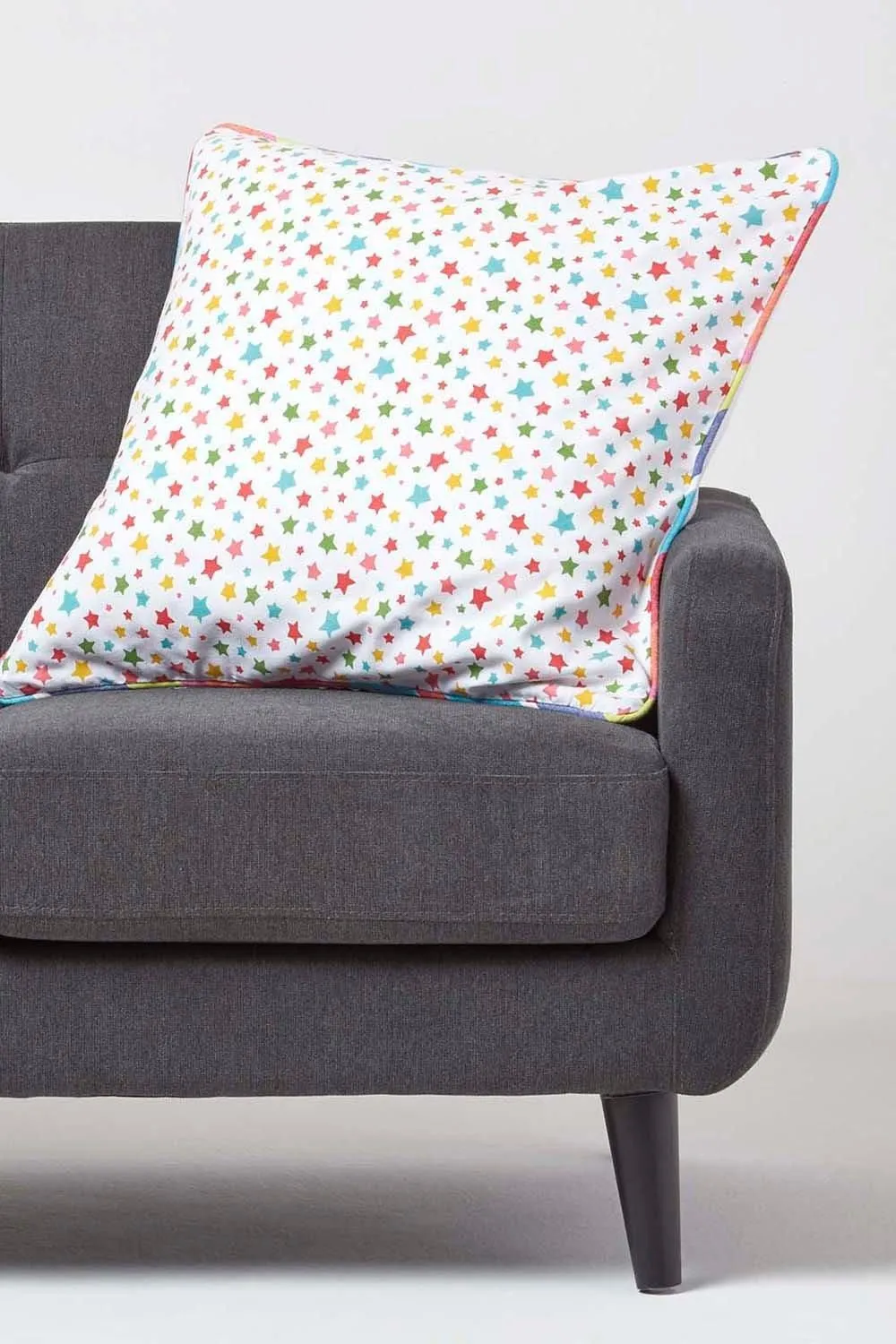 Homescapes Cotton Multi Colour Stars Cushion Cover 2